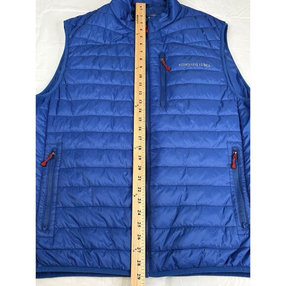 Vineyard Vines Puffer Vest Men’s XL Mountain Weekend Blue Nylon Quilted Full Zip - Picture 12 of 16